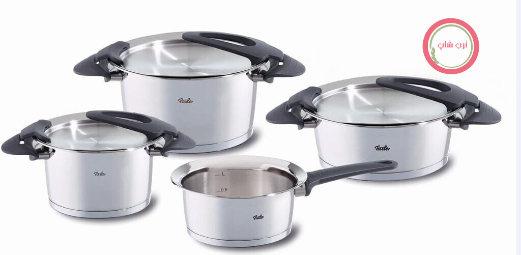 سرویس قابلمه 4 پارچه اینتنسا فیسلر آلمان Fissler Intensa قابلمه با درب فلزی (2 قابلمه، 1 قابلمه کوچک، 1 تابه - بدون درب) القایی، سرویس